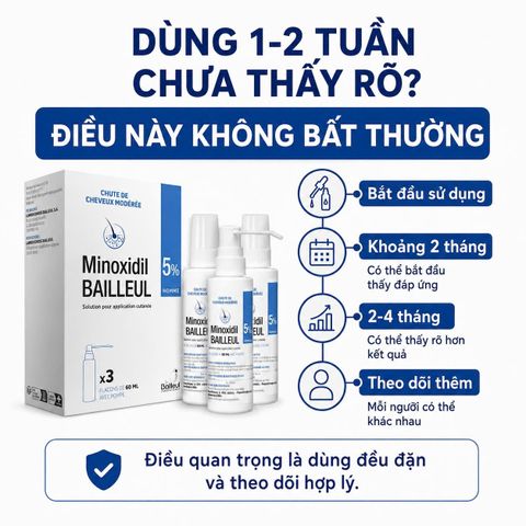 Xịt mọc tóc Minoxidil 5% BAILLEUL - Giảm rụng tóc, kích thích mọc tóc hiệu quả cho nam và nữ - Best Seller Pháp