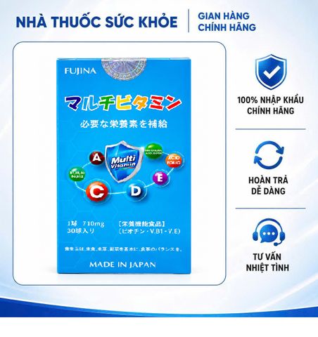Viên Bổ Sung Vitamin Tổng Hợp Multi Vitamin Fujina Nhật - Giúp Tăng Cường Miễn Dịch & Phục Hồi Sức Khỏe (30 Viên)
