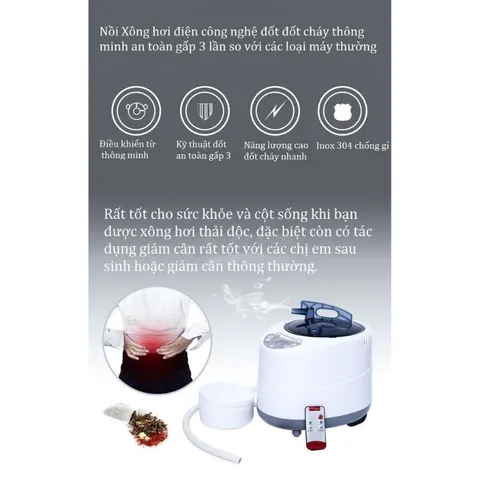 Nồi Xông Hơi Điện 2 Lít Tại Nhà Cao Cấp , Máy Xông Hơi Dưỡng Sinh HERO Dùng Cho Gia Đình và Spa