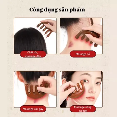 Mắt Lược Massage Nhỏ Da Đầu Bộ 2 Lược Massage Da Đầu Cho Tóc, Lược Gỗ Đàn Hương Giá Rẻ