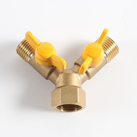 Van chia ga chia nước chữ Y 2 khoá độc lập V5(ren 21), hàng chất lượng cao. Van đồng