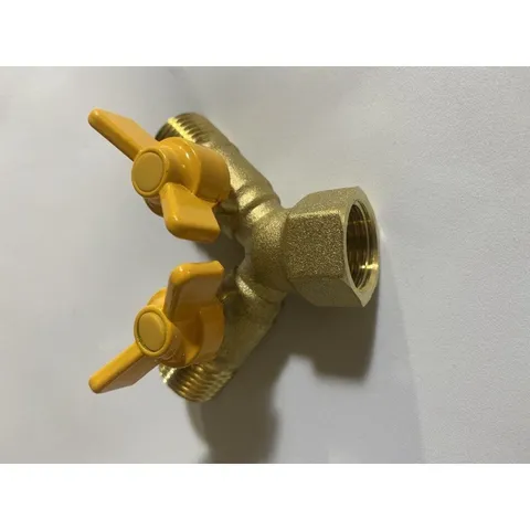 Van chia ga chia nước chữ Y 2 khoá độc lập V5(ren 21), hàng chất lượng cao. Van đồng