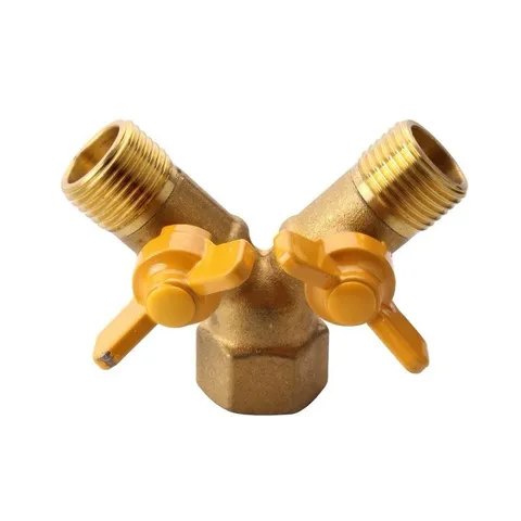 Van chia ga chia nước chữ Y 2 khoá độc lập V5(ren 21), hàng chất lượng cao. Van đồng