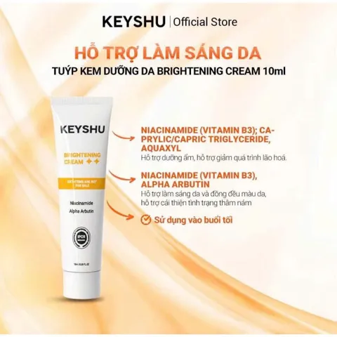 Kem Dưỡng Keyshu Brightening Cream Dưỡng Ẩm Làm Sáng Da 10ml [hàng nhập khẩu]