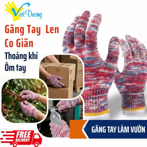 T2| Găng Tay Len Dày Dặn Việt Dương Co Giãn Tốt, Thoáng Mát Cho Làm Vườn, Làm Rẫy - GD7KIM