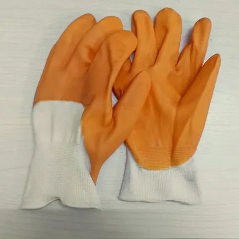 Găng tay bảo hộ lao động phủ cao su da cam, găng tay phủ sơn, găng tay lao động - GDCNYLON15G