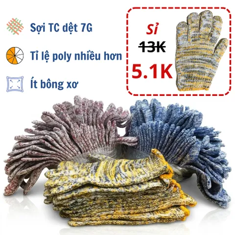 Sỉ 500 Đôi Găng Tay Len Dệt Sợi Việt Dương Nhiều Lựa Chọn Cho Lao Động + Làm Vườn + Công trình