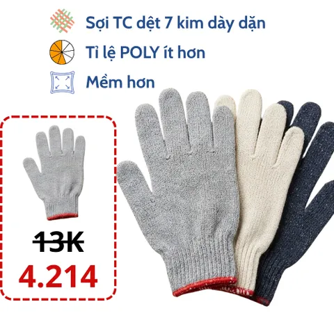Sỉ 500 Đôi Găng Tay Len Dệt Sợi Việt Dương Nhiều Lựa Chọn Cho Lao Động + Làm Vườn + Công trình