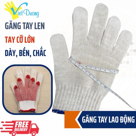 [BIGSIZE] Găng Tay Len Bảo Hộ Lao Động Cho Tay Cỡ Lớn Dày Dặn Hạn Chế Trơn + Bền Bỉ - BIGSIZE7KIM