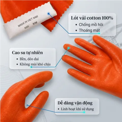 COMBO 20 Đôi Găng Tay Cao Su Loại 1 Chống Thấm Nước Rửa Chén + Vệ Sinh Nhà Cửa - 20GCSLATEX