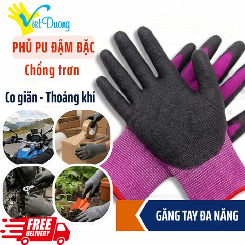 T2| Găng Tay Chống Trơn Việt Dương Phủ PU Cầm Chắc Tay, Êm Tay Cho Làm Vườn - GD13PU