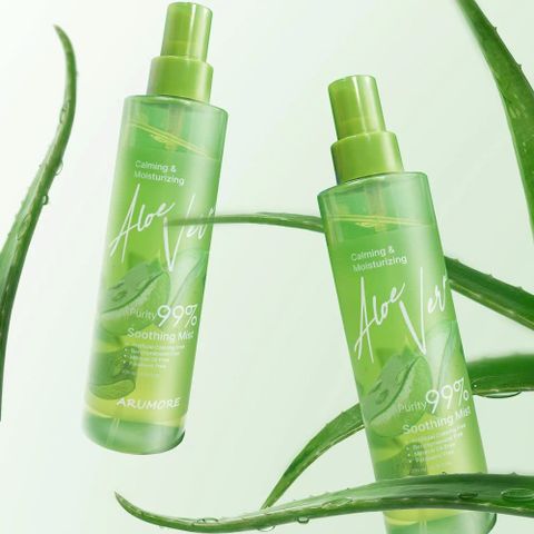 Xịt Khoáng ARUMORE Chiết Xuất Lô Hội Aloe Vera Cấp Ẩm Làm Dịu Da 200ML [hàng nhập khẩu]