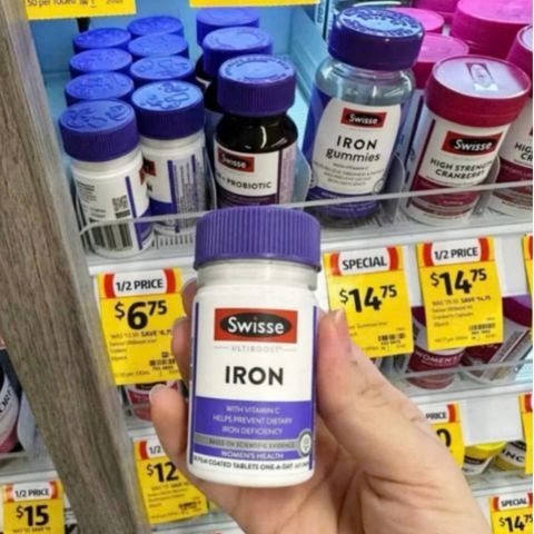 Viên uống Swisse Ultiboost Iron |30 viên| Bổ sung sắt hữu cơ - Cải thiện năng lượng & Tăng cường miễn dịch [S/P Chuẩn Úc]