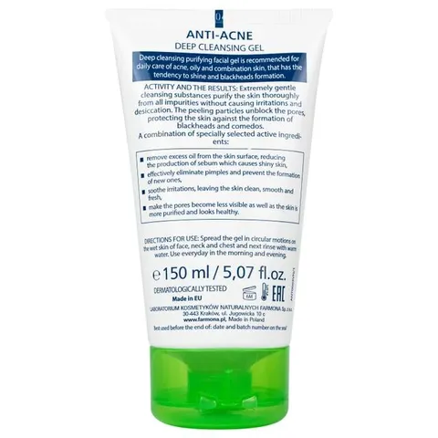 Gel rửa mặt ngừa mụn Dermacos Anti Acne Deep Cleansing150ml