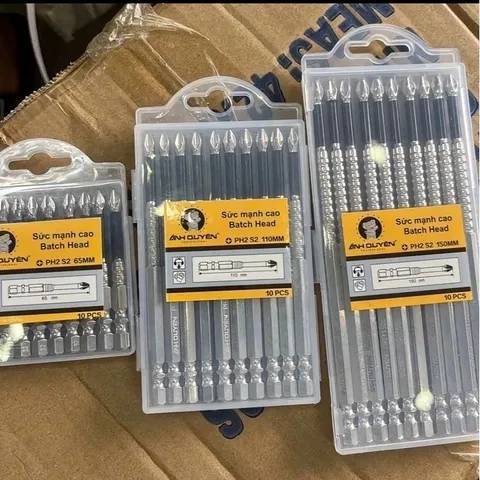 . Hộp 10 đầu vít chống trượt ÁNH QUYÊN đầu vít 4 cạnh đủ mã 50mm, 65mm, 90mm 150mm hàng chính hãng -