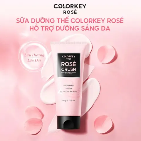 Sữa Dưỡng Thể Sáng Da Colorkey Rose Crush Perfumed Brightening 200g [hàng nhập khẩu]