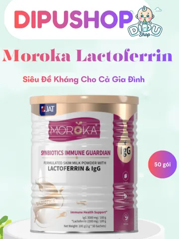 Bột Tăng Đề Kháng Lactoferrin MOROKA Synbiotics Hỗ Trợ Tiêu Hóa, Trí Não, Thị Lực