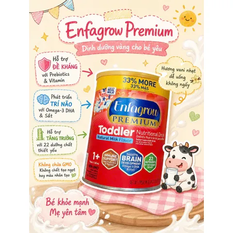 [HÀNG AIR] 907g Sữa Enfagrow Premium Toddler dinh dưỡng vàng cho bé 1-3 tuổi