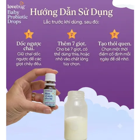 Men Vi Sinh Lovebug Baby 4 Tỷ CFU Organic USDA Mỹ