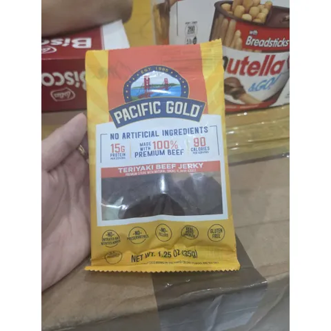 SET TÚI 12 GÓI NHỎ PACIFIC GOLD BEEF JERKY – Snack bò khô cao cấp chuẩn Mỹ