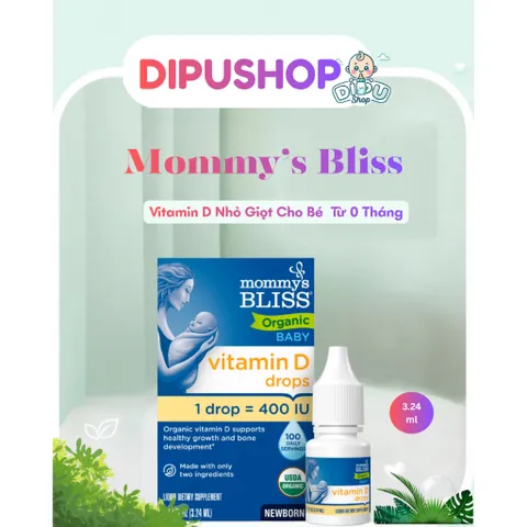 [DATE 2027] Vitamin D3 Drops Mommy's Bliss 3.24ml - Hữu Cơ Siêu Sạch Cho Bé Sơ Sinh