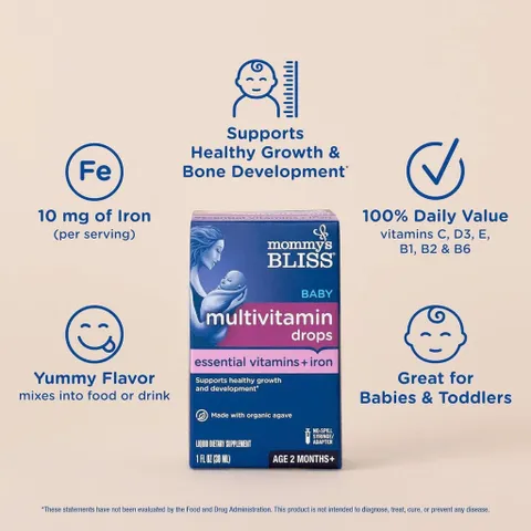 Sắt hữu cơ + Vitamin tổng hợp Multi Mommy's Bliss + Iron Organic Drop