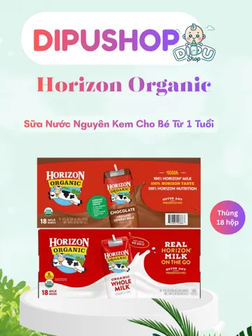 Thùng Sữa Tươi Hữu Cơ Horizon Organic Mỹ Canxi D3 Cho Bé