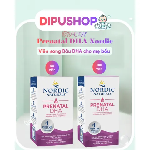 DHA bầu Prenatal Nordic bổ sung cho phụ nữ mang thai, bà bầu 90 viên/180 viên