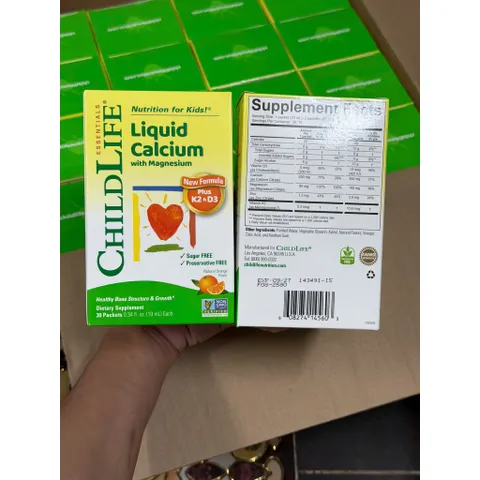 Canxi Lỏng Childlife Liquid Calcium Magie Kẽm Vitamin D3 474ml Mỹ