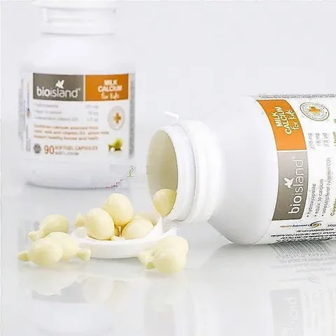 Tem phụ Canxi Sữa (Bioisland) Bio Island Milk Calcium For Kid Úc Giúp Chắc Khỏe Xương Cho Bé - Hộp 90 Viên