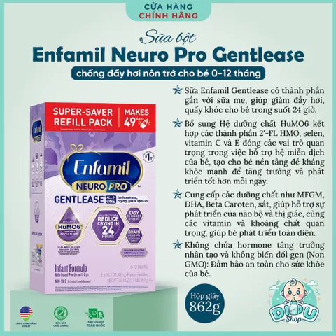 Sữa Enfamil Neuro Pro Gentlease chống đầy hơi nôn trớ cho bé từ 0 đến 12 tháng