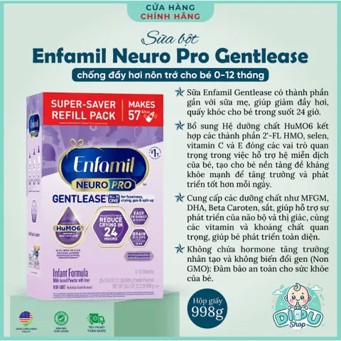 Sữa Enfamil Neuro Pro Gentlease chống đầy hơi nôn trớ cho bé từ 0 đến 12 tháng