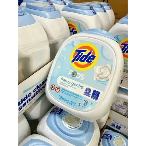 Bình viên giặt xả Tide Pods Free & Gentle Mỹ giúp trắng sáng quần áo, phù hợp da nhạy cảm da em bé