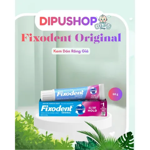 [1 TUÝP] Keo dán răng giả Fixodent Hồng thơm miệng giữ răng chắc