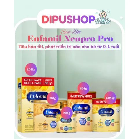 Sữa Enfamil Neuro Pro NON-GMO MFGM+DHA Não Bộ Bé 0-12 Tháng Mỹ