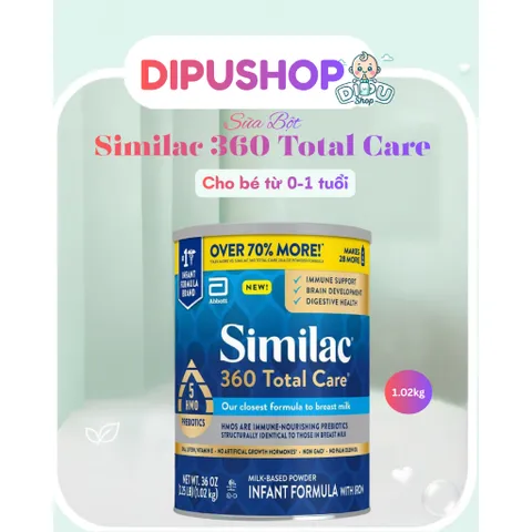 [DATE 2027] 1.02kg  Sữa Bột Similac 360 Total Care Mỹ Trí Não Miễn Dịch Cho Bé 0-12 Tháng