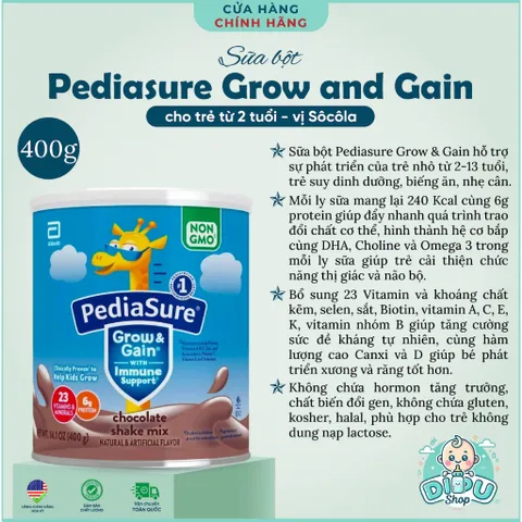 Sữa bột PediaSure Thùng Mỹ Đủ Vị dinh Dưỡng Toàn Diện Cho Bé Biếng ăn
