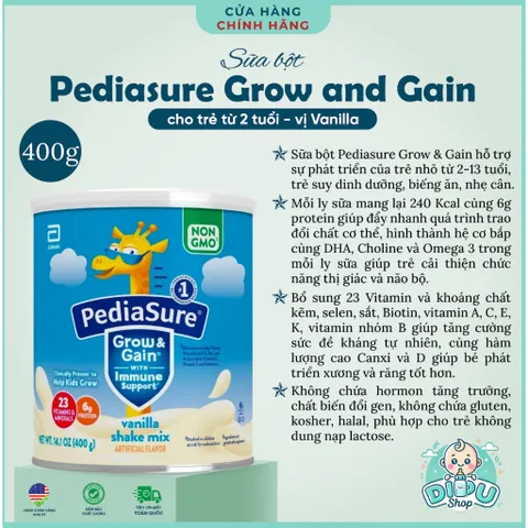 Sữa bột PediaSure Thùng Mỹ Đủ Vị dinh Dưỡng Toàn Diện Cho Bé Biếng ăn