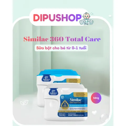 584g Sữa Bột Similac 360 Total Care Mỹ 5HMO Phát Triển Toàn Diện Miễn Dịch Cho Bé 0-12 Tháng