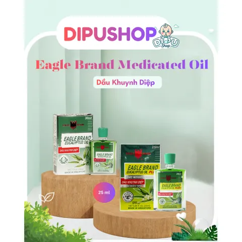[1 chai] Dầu Eagle Brand, dầu khuynh diệp con ó 2 Nắp Hàng Singapore