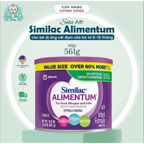Sữa Bột Similac Alimentum Mỹ Cho Bé Dị Ứng Đạm Bò Không Lactose Tiêu Hóa Tốt