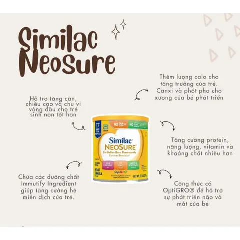 Sữa Bột Similac Neosure Mỹ Cho Bé Sinh Non Nhẹ Cân 0-12 tháng