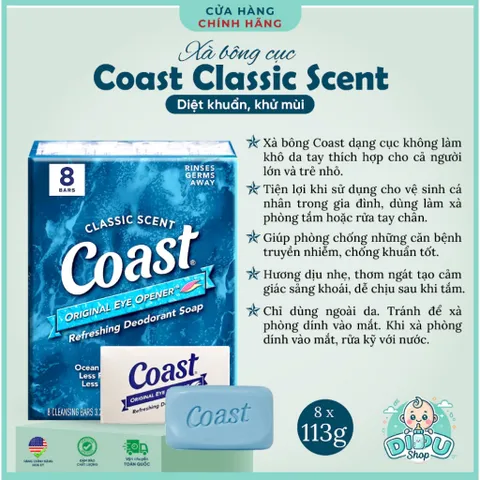 Xà phòng Coast của Mỹ - lốc 8 cục × loại 113g
