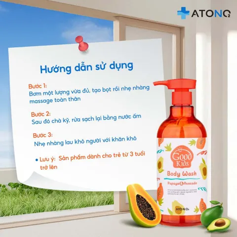 Tắm gội xả Atono2 Good Kids Hàn Quốc cho bé từ 3 tuổi trở lên