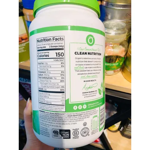 Bột Protein Thực Vật Hữu Cơ Orgain Organic 21g 50 Superfoods