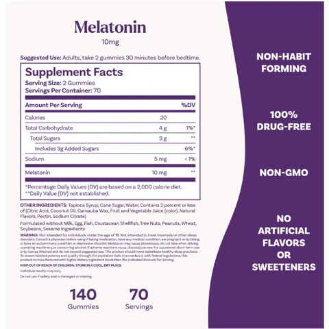 Kẹo dẻo ngủ ngon Natrol Melatonin Gummies 10mg của Mỹ