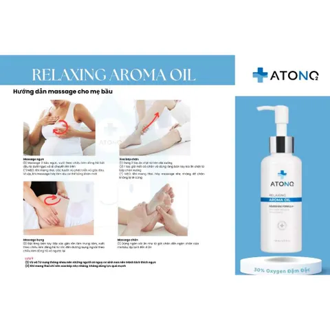 Dầu massage thuần chay Atono2 Relaxing Aroma Oil dành cho bẹ bầu và bé từ sơ sinh