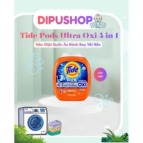 Viên Giặt Tide Pods Ultra Oxi 104 Viên - Mỹ