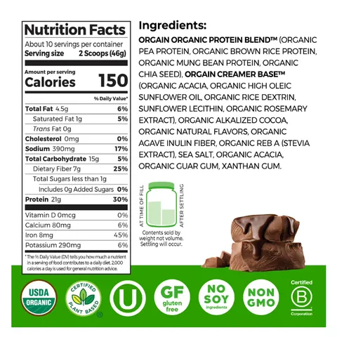 Bột Đạm Orgain Protein thuần chay vegan hữu cơ