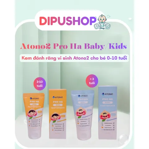 Kem đánh răng lợi khuẩn Pro HA Atono2 Hàn Quốc cho bé 6m+ ( Tuýp 50g)
